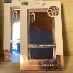 Casery iPhone X & XS rose gold mirror camera case-NIB